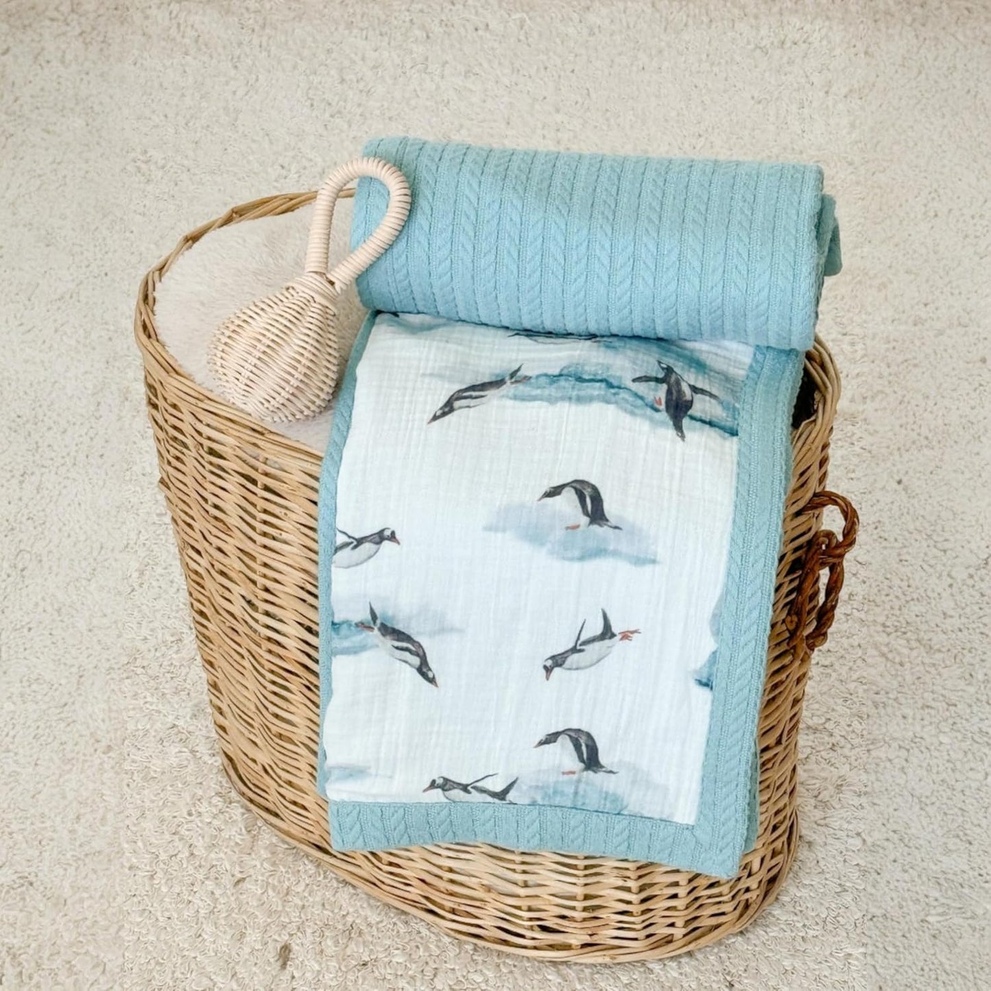 Personalized Baby Blanket with Name – Handmade 100% Organic Cotton Newborn Gift | Custom Knit Blanket for Boys, Girls, Kids & Baby Showers