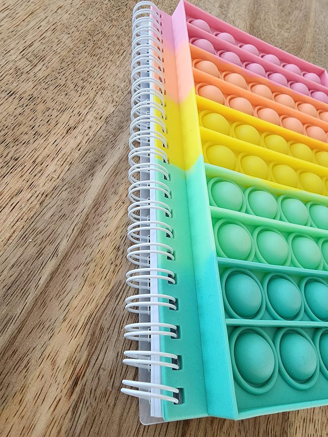 Fidget Notebook, Pop It Fidget Toy, Push Pop Spiral Notebook, Silicone Bubbles Sensory Toy Stress Reliever, Anxiety Relief Pop Journal, School/ Office Notebook (Color Mix)
