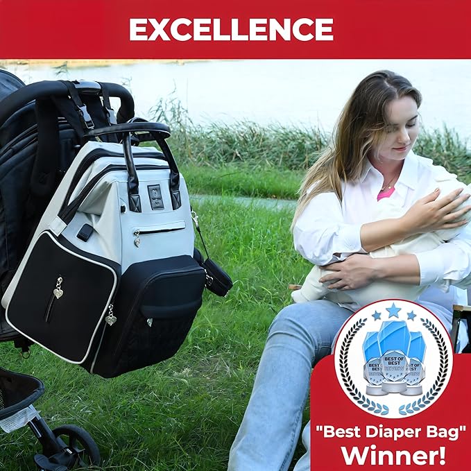 Award-Winning Eco-Friendly Smart Diaper Bag with Changing Station – 2025 Evergreen Winner, Premium All-in-One Backpack, Patent Pending, Heated Bottle Pockets, Trusted by Parents, Seen in Top USA Media