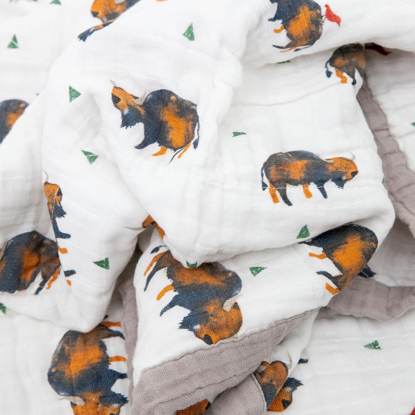 Little Unicorn Premium Quilted Throw | Super Soft, Multi-Layered Muslin XL Blanket| Great for Kids & Families (Bison)