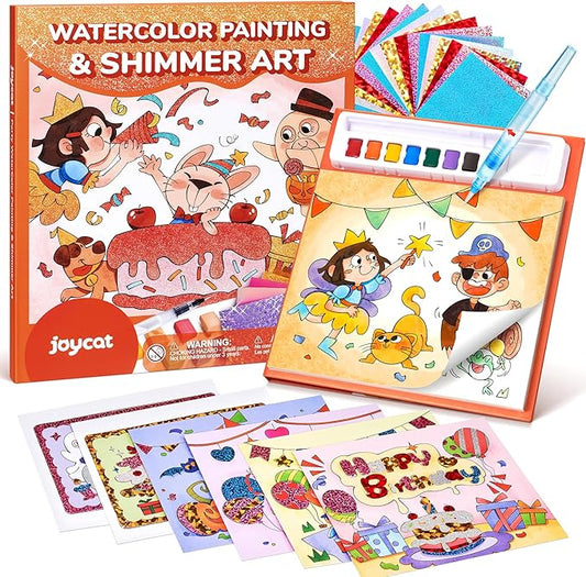 JoyCat Paint with Water Coloring Books, Art & Craft Activity, No Mess Art for Kids Ages 4-8, Craft Kits & Supplies, DIY Creative Activity, Presents for Girls & Boys (Party)