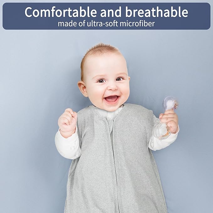 Pack and Play Sheets Fitted, 2 Pack Pack n Play Sheets for Graco Pack n Play Mattress, Unisex Playard Sheets for Boys Girls (Grey & Cyan, 38 X 26 Inch)