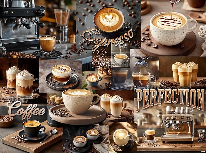 1000 Piece Collage Jigsaw Puzzle for Adults - Coffee Latte Espresso Collage - Challenging Puzzle Perfect for Game Nights - 1000 Piece for Adults. 20x27 inches (Mocha Medley)