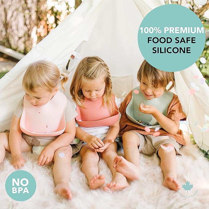 Loulou Lollipop Soft, Waterproof Silicone Feeding Bib