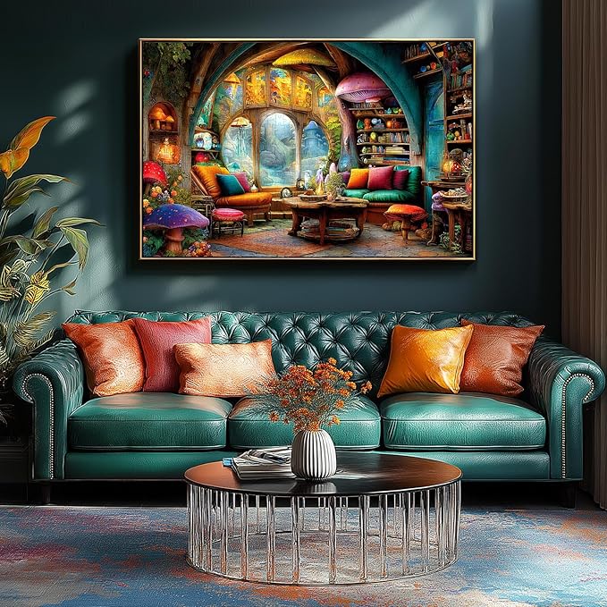 1000 Piece Jigsaw Puzzle for Adults - Enchanted Treehouse Interior with Magical Forest View, 27.5x19.7 Inches Unique Challenging Adult Puzzle for Relaxation & Home Decor