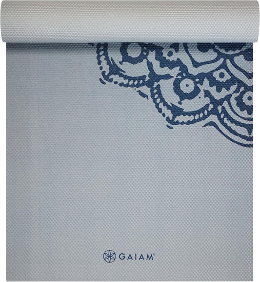 Gaiam Yoga Mat - Premium 6mm Print Extra Thick Non Slip Exercise & Fitness Mat for All Types of Yoga, Pilates & Floor Workouts (68"L x 24"W x 6mm Thick)