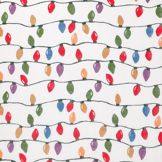 Little Unicorn Christmas Bulbs Cotton Muslin Quilt Receving Blanket | 100% Cotton | Super Soft | Babies and Toddlers | 30" x 40" | Machine Washable