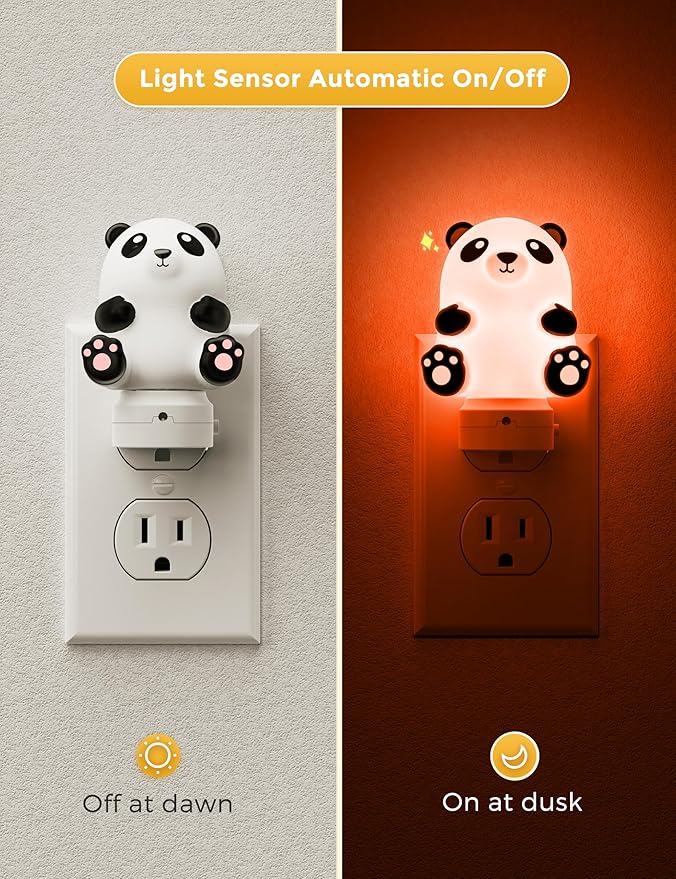 L LOHAS LED Night Light for Kids, 3D Cute Night Light Plug in, Dusk to Dawn Nursery Night Lights, RGB+Soft White 3000K, 3 Lighting Modes, Room Decor, Children