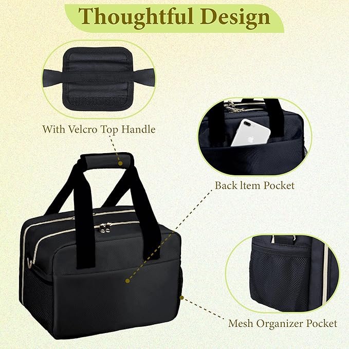 Breastmilk Cooler Bag with Ice Pack, Wearable Breast Pump Storage Bag, Insulated Bottle Travel Bag Compatible with Momcozy/Elvie/Willow, Fits Baby Bottles up to 9 Ounce with Shoulder Strap Black Mini