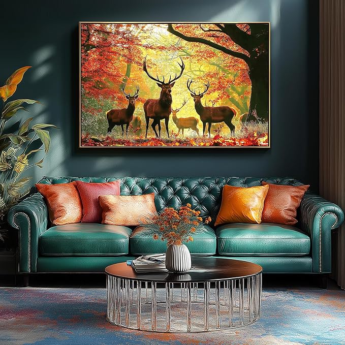 1000 Piece Jigsaw Puzzle for Adults - Autumn Elk Mountain Landscape, Challenging Nature Therapy Puzzle 27.5x19.7 Inch - Difficult & Unique Art Puzzle