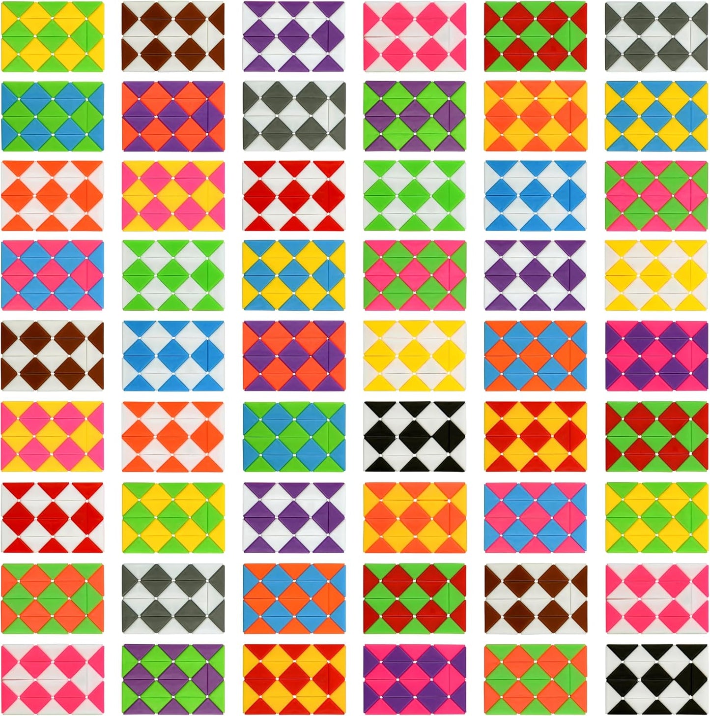 70 Pack 24 Blocks Magic Snake Cube Toy,Fidget Mini Snake Cube Puzzle Toy for Kids,Mini Plastic Puzzle Cube Toy for Kids Party Supplies,Classroom Rewards