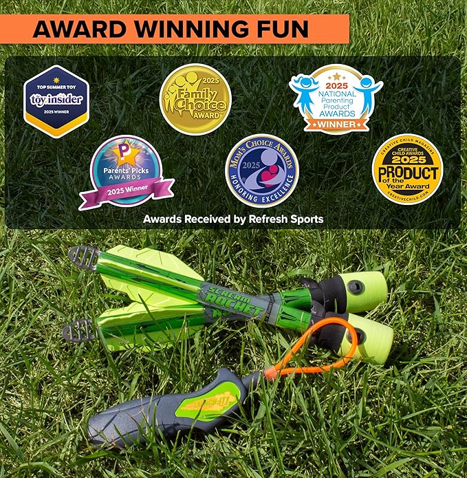 Light Up Foam Rocket Toys for Kids: Best LED Rocket Launcher Slingshot Lights Up & Makes Noise! for Boys & Girls. Outdoor Toy Party Favors Easter Stuffers & Great Gifts for Ages 8 9 10 11 12 13 +