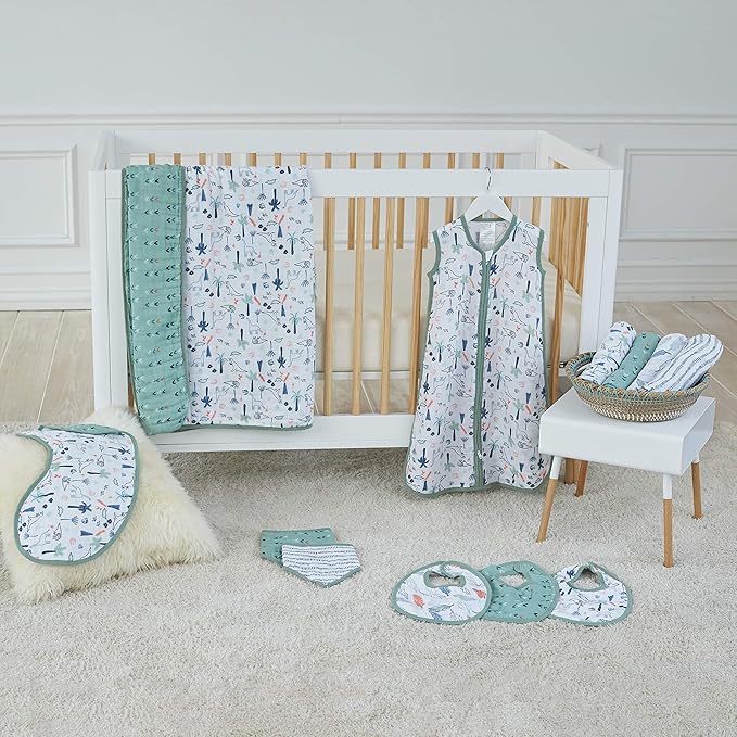 aden + anais Essentials Swaddle Blanket, Muslin Blankets for Girls & Boys, Baby Receiving Swaddles, Newborn Gifts, Infant Shower Items, Wearable Swaddling Set, 4 Pk, Dinotime