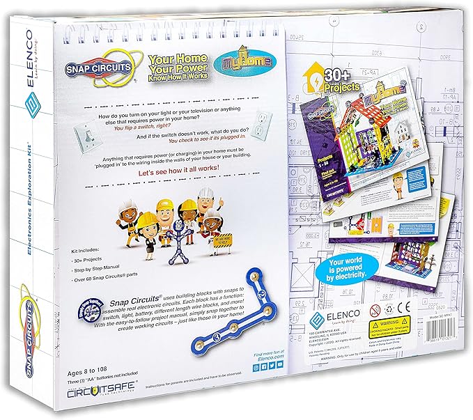Snap Circuits Elenco My Home Electronics Building Kit for Kids Ages 8 and Up