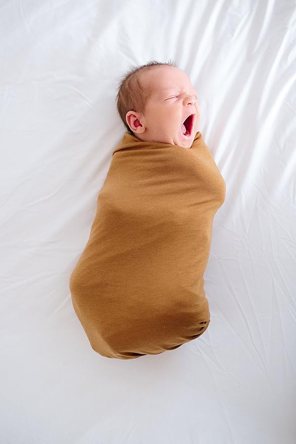Copper Pearl Baby Swaddle Blanket - Premium Knit Baby Blanket, Large Soft Stretchy Receiving Blankets for Baby Boy and Girl, Swaddles for Newborn, Infant, and Toddler (Camel)