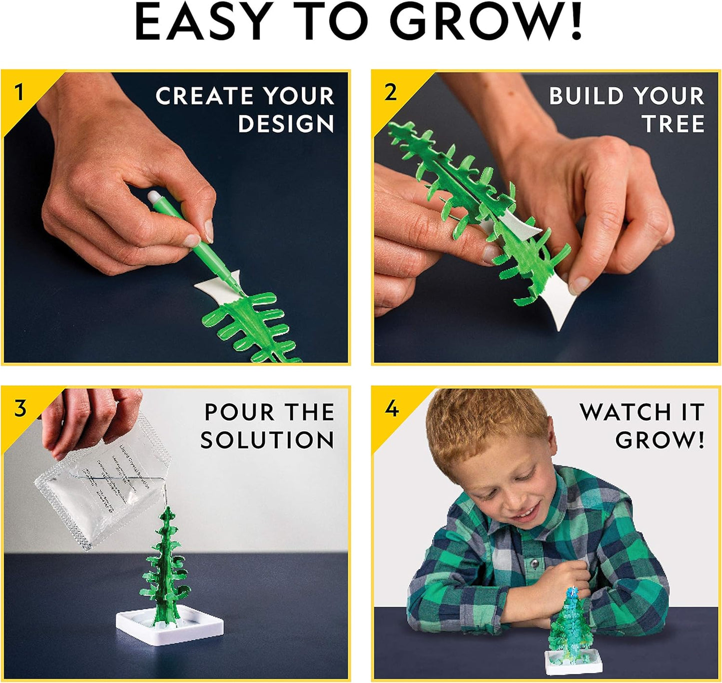 NATIONAL GEOGRAPHIC Craft Kits for Kids - Crystal Growing Kit - Grow a Crystal Garden in Just 6 Hours, Educational Craft Art Project, STEM Crafts for Girls Ages 8 9 10 11 & 12 (Amazon Exclusive)