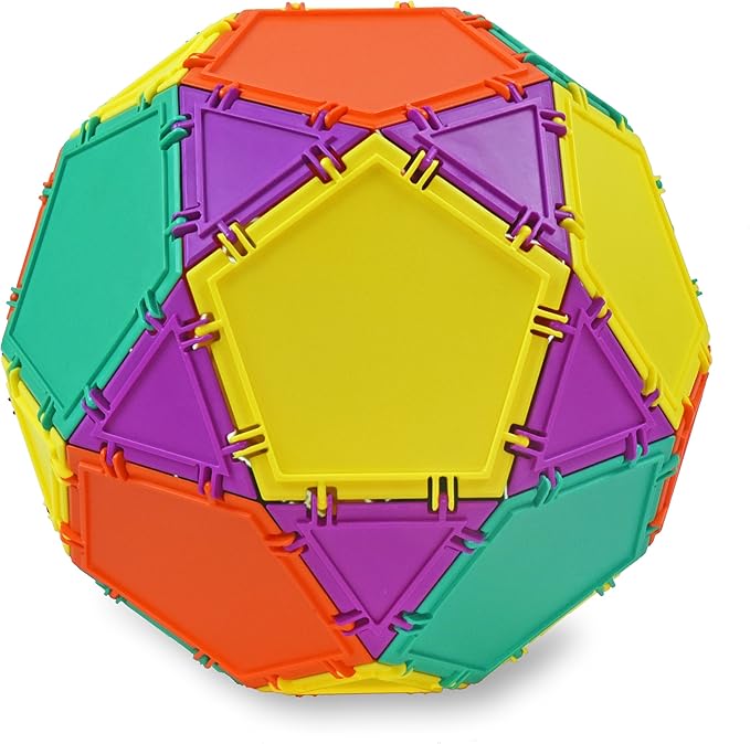 3D Building Set for Learning Math, Includes Many Online Activities, 32-pc, Made in USA (Pentagon/Triangle)