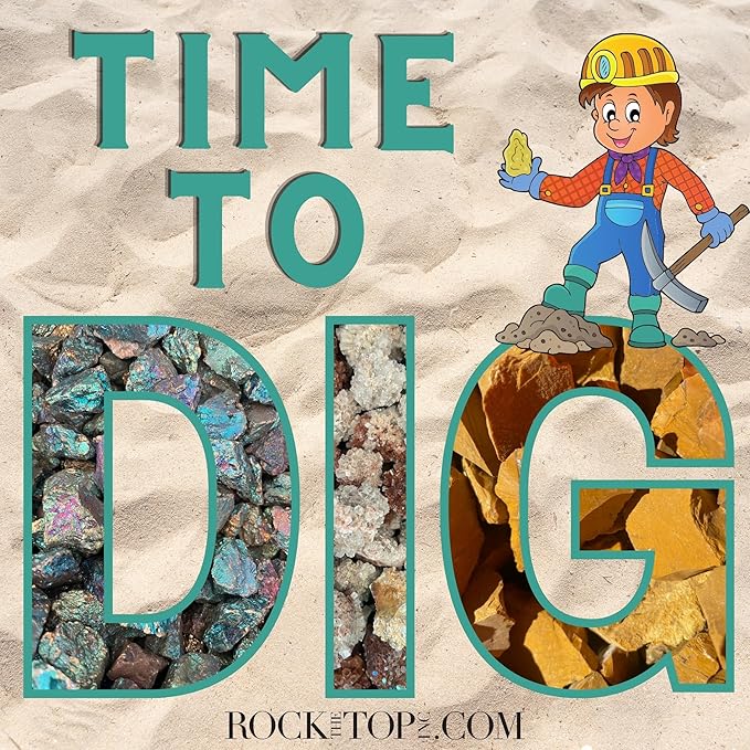 Gemstone Paydirt Geodes for Kids Break Open Science Kits for Kids Age 8-12 Shark Teeth Fossil Digging Kit for Educational Toys, Rock Collections for Mining Bucket Rock Collection