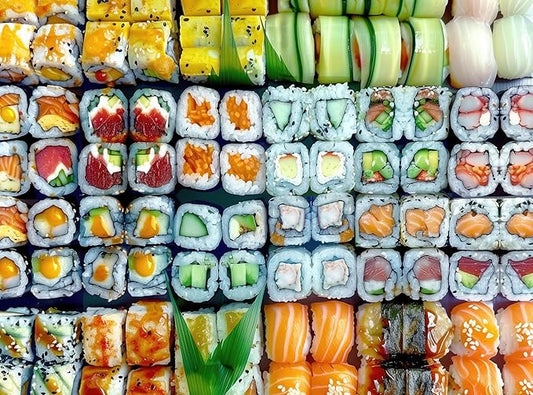 1000 Piece Collage Jigsaw Puzzle for Adults - Sushi Rolls Gourmet Food - Challenging Hard Puzzle Perfect for Game Nights - 20x27 inches (Savor The Sea)