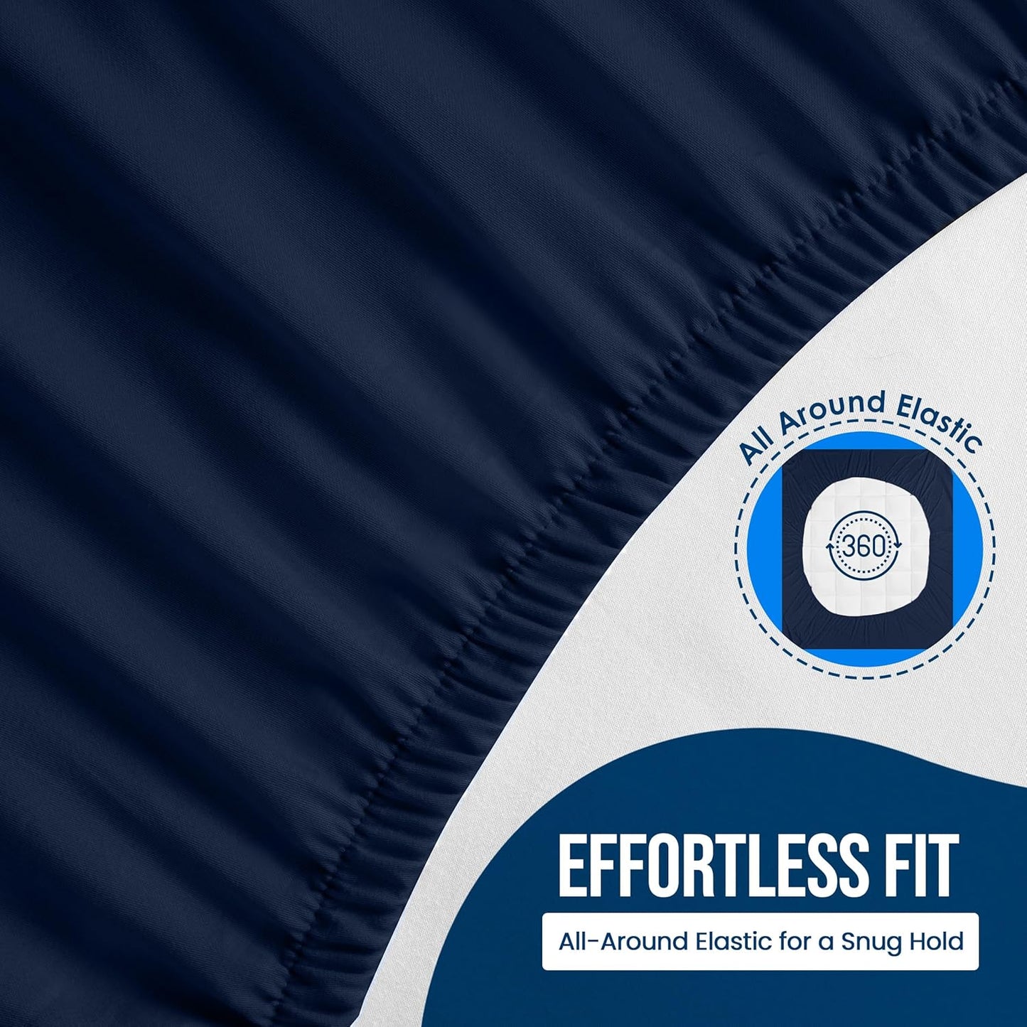 Utopia Bedding Waterproof Mattress Protector Queen Size, Premium Terry Mattress Cover 200 GSM, Breathable, Fitted Style with Stretchable Pockets (Navy Blue)