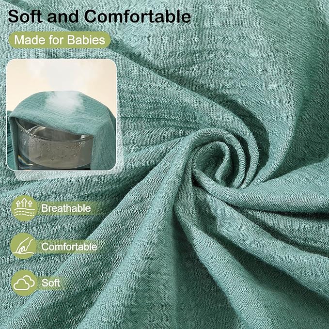 Baby Bassinet Sheets TPU Waterproof 2 Pack Soft Muslin Bedside Bassinet Mattress Sheets with Bottom Elastic Band for Baby Boy Girls Unisex Fit Hourglass Oval and Rectangle, Green Ivory