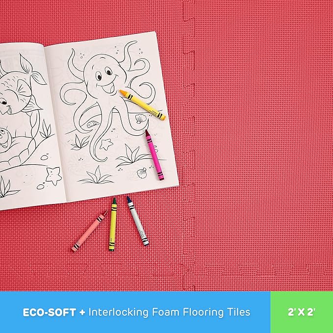 Flooring Inc's 1/2" Soft Non-Toxic Baby Play Mat, Toddler Playmat, Colorful Puzzle PlayMat, Floor Mats for Kids & Babies, EVA Foam Interlocking Tiles for Nursery & Playroom | Blue, 78 Tiles, 312 Sq/Ft