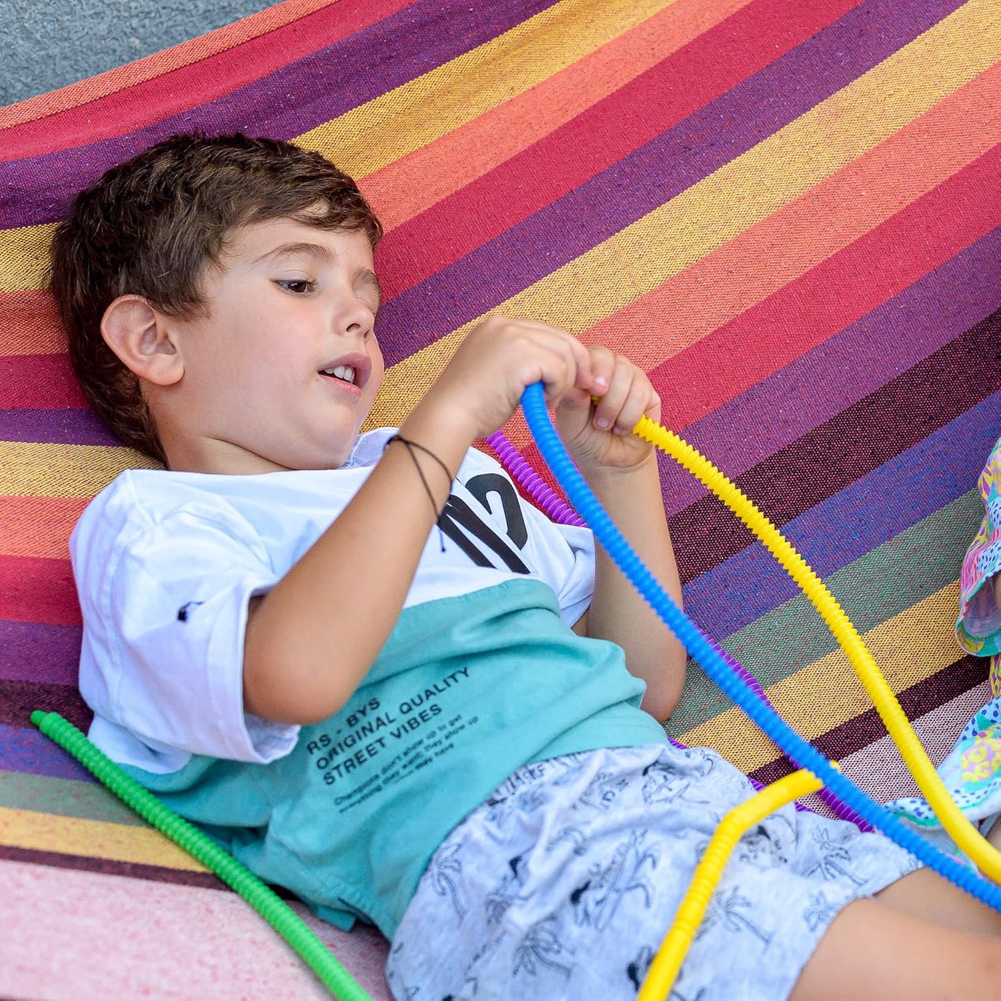 nutty toys 4pk Pop Tubes Sensory Toys (Large) Fine Motor Skills Learning Toddler Toy for Kids Top ADHD Autism Fidget 2024 Best Preschool Boy Girl Gift Idea Unique Christmas Toddler Stocking Stuffers