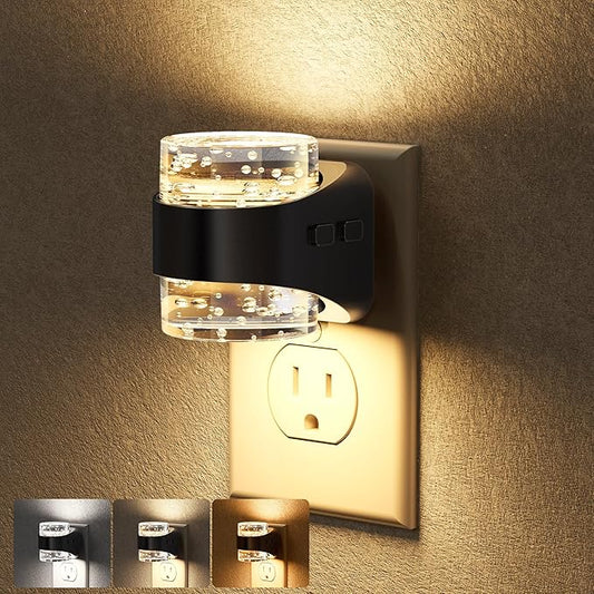 Briignite LED Night Light Plug into Wall - Dimmable Night Light with Bubble Design 3000K/4000K/5000K & 3 Brightness Levels for Baby Nursery, Hallway, Bathroom, Kids Room, 3CCT