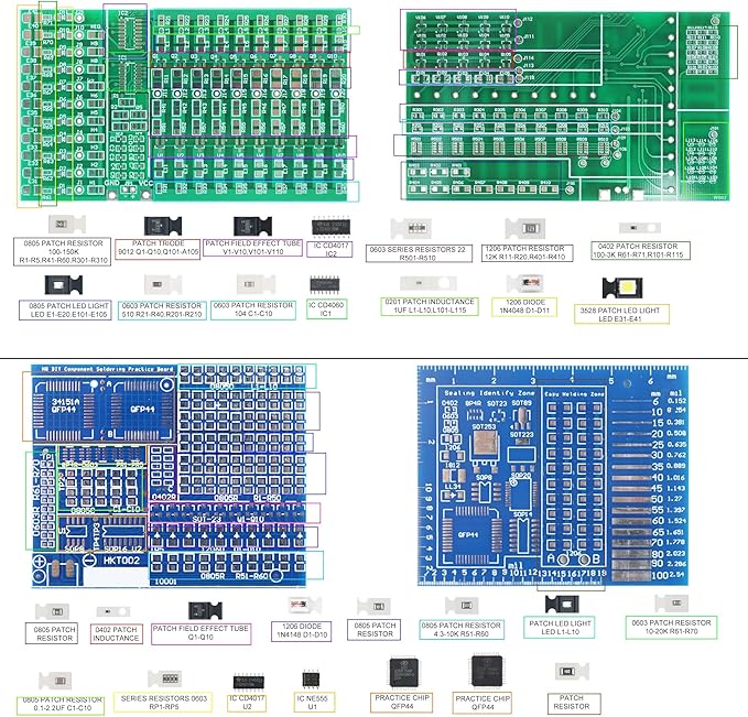 Soldering Practice Kit 5in1 DIY Music Spectrum Senior SMD Two-sided SMT Circular LED 0805 Small SMD Circuit Kit Learn Soldering Kit For Beginners