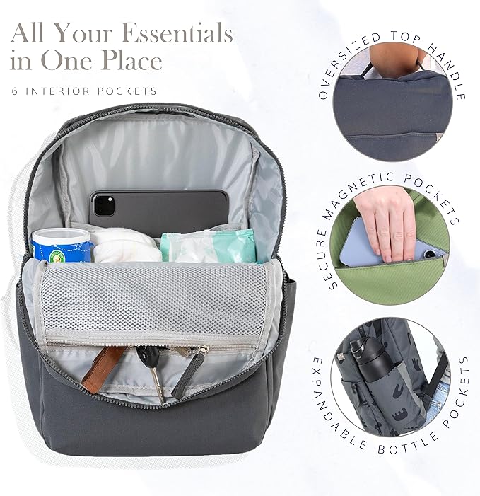 RED ROVR Roo Lightweight 1 LB Diaper Bag Backpack | 11 organizational pockets| Durable & Water-Resistant (Truffle Doodle)