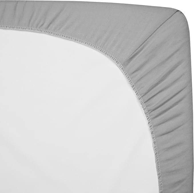 American Baby Company 100% Natural Cotton Fitted Cradle/Bassinet Sheet 36" x 18" - Soft, Breathable & Hypoallergenic Bed Sheet, Gray, Neutral for Boys & Girls (Pack of 2)
