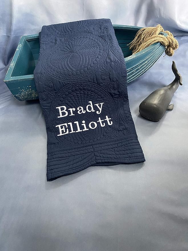 Personalized Baby Blanket Baby Quilt Monogrammed Blankets for Boys and Girls Embroidered Baby Gifts Name and Date