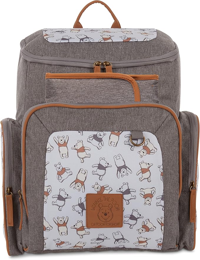 Disney Cudlie Baby Boys Jartop Backpack Diaper Bag in Winnie The Pooh Print, 16 Inch, Includes Changing Pad