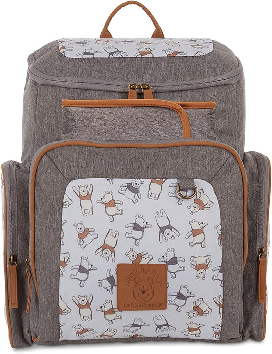 Disney Cudlie Baby Boys Jartop Backpack Diaper Bag in Winnie The Pooh Print, 16 Inch, Includes Changing Pad