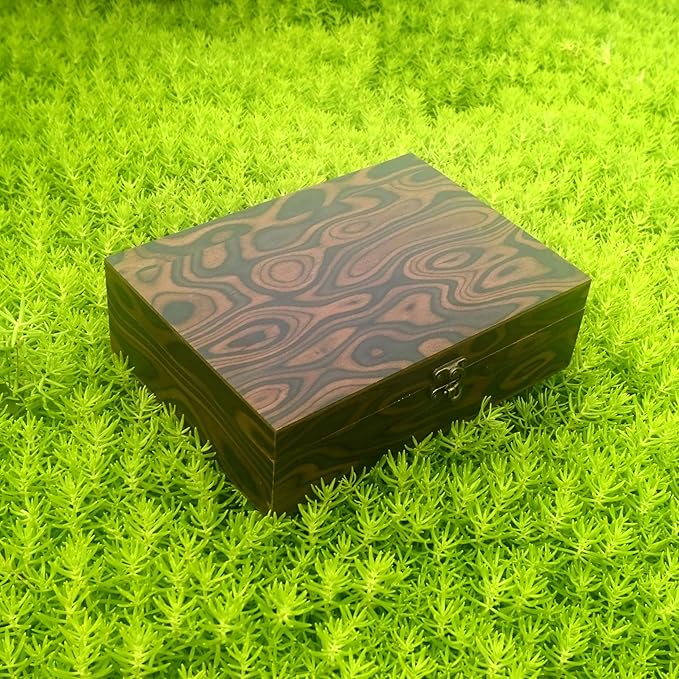 Handmade Walnut Burl Texture Keepsake Box: Elegant Decorative Storage Gift Wooden Box for Weddings, Engagements, Anniversaries, & Christmas Presents (25 * 18cm)