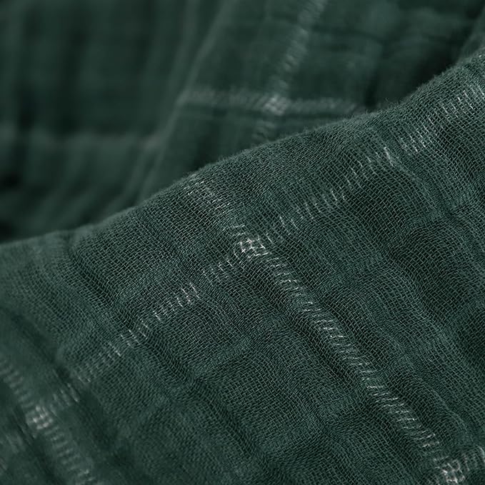 Little Unicorn Evergreen Plaid Cotton Muslin Quilt Receving Blanket | 100% Cotton | Super Soft | Babies and Toddlers | 30" x 40" | Machine Washable