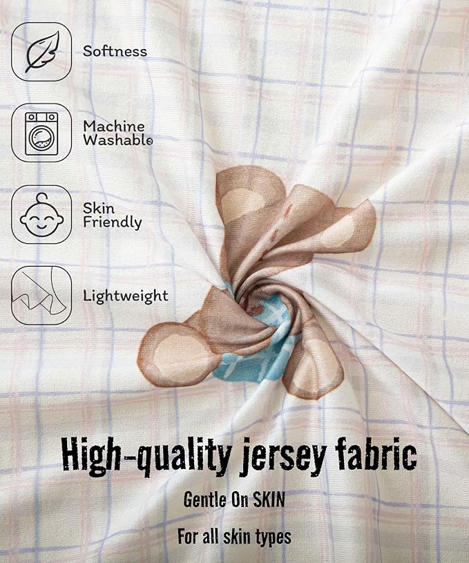 SDY Bear Bassinet Sheets Boys Girls,2PK Soft Boho Neutral Toddler Bedding Bed Sheets Fits Well Standard Size Crib Mattress 32 * 16 * 4 inches (Airship&Bear)