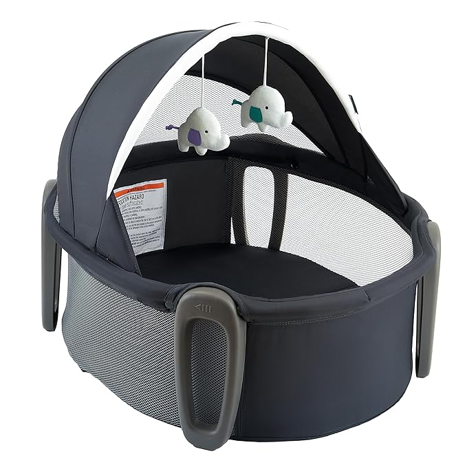 Pamo babe Portable Bassinet and Play Space Baby Dome with Toys and Canopy Travel Crib for Newborn