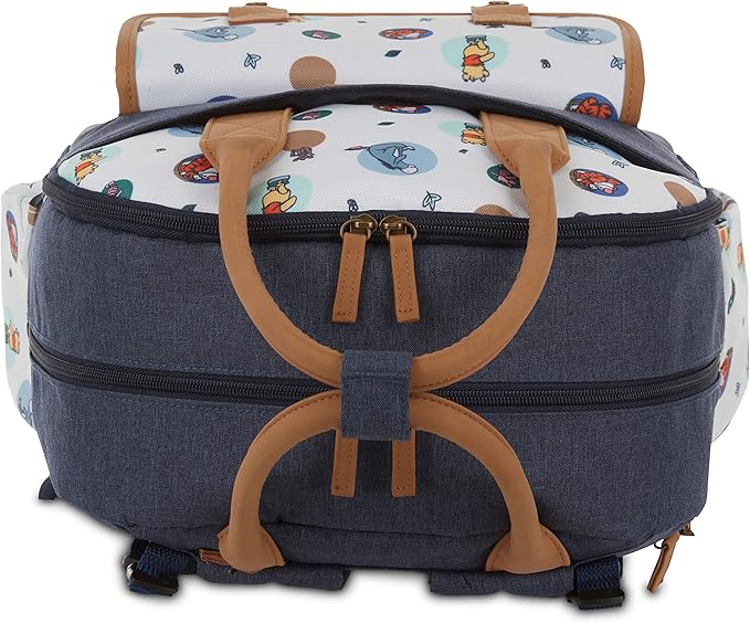 Disney Cudlie Baby Boys Double Handle Backpack Diaper Bag in Mickey Mouse Print, 16 Inch, Includes Changing Pad