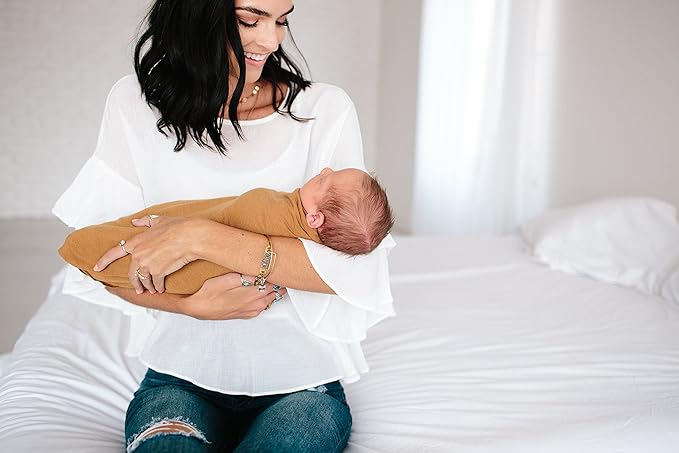 Copper Pearl Baby Swaddle Blanket - Premium Knit Baby Blanket, Large Soft Stretchy Receiving Blankets for Baby Boy and Girl, Swaddles for Newborn, Infant, and Toddler (Camel)