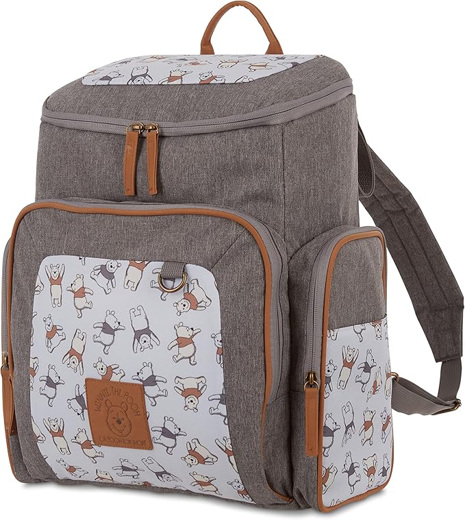 Disney Cudlie Baby Boys Jartop Backpack Diaper Bag in Winnie The Pooh Print, 16 Inch, Includes Changing Pad