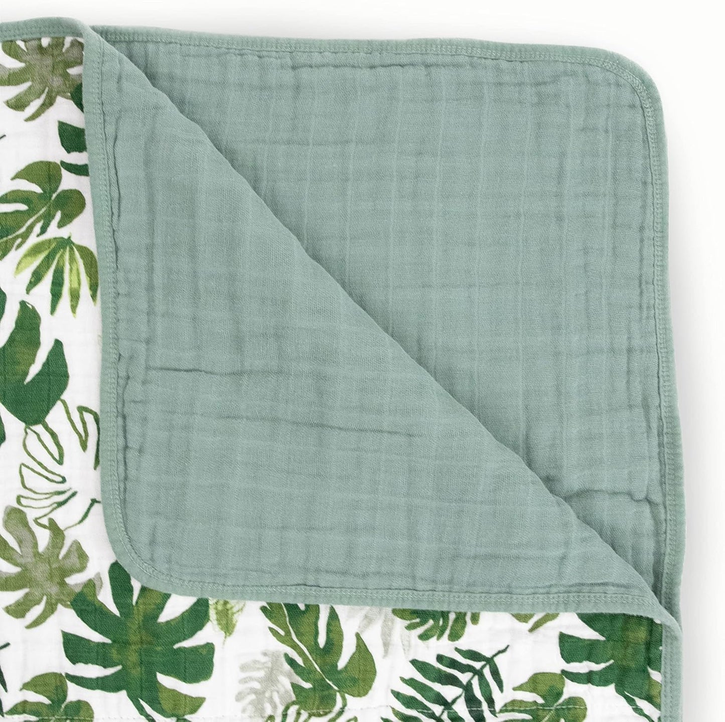 Little Unicorn Original Premium Cotton Quilt | Multi-Layered & Extra-Soft Muslin Fabric |for Babies & Toddlers (Tropical Leaf)