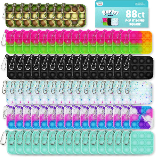Chuckle & Roar - Pop It! - Mini Squares Party Mega Pack - 88 Never Ending Bubble Popping Toys - Great for Parties or Gifts - Preschool Fidget Toy - Ages 3 and Up