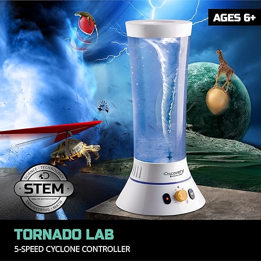 Discovery™ Tornado Lab, 5-Speed Cyclone Controller, Educational Learning Activity Kit, Fun and Exciting Toy, STEM Experiment Set for Boys, Girls, Kids Ages 6+