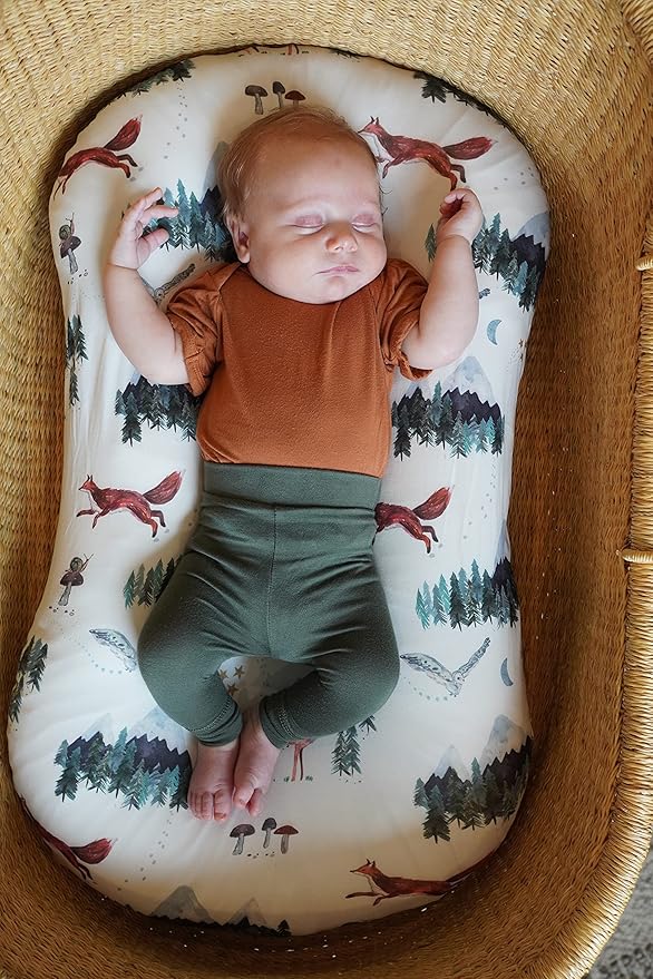Baby Bassinet Sheets for Boy, Girl (Woodland Forest Animals) 2-Pack - Fitted Bedside Bassinet Sheets - Buttery Soft Cotton Blend for Standard Mattress Pad - Compatible with Halo BassiNest