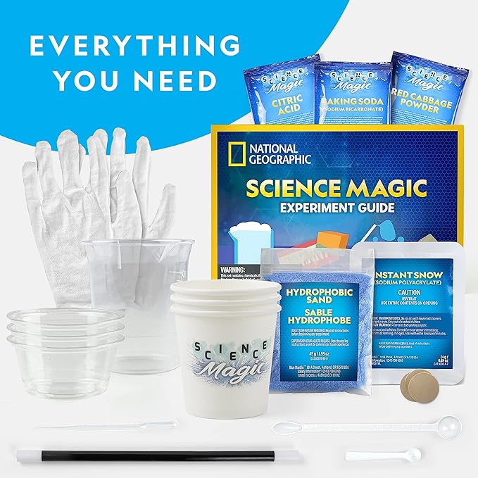 National Geographic Magic Chemistry Set – Science Kit for Kids with 10 Amazing Magic Tricks, STEM Projects and Science Experiments, Science Toys, Great Gift for Boys and Girls 8-12
