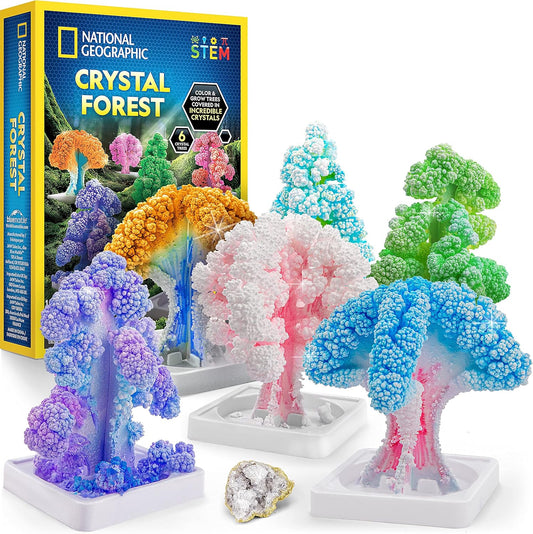 National Geographic Craft Kits for Kids - Crystal Growing Kit, Grow 6 Crystal Trees in Just 6 Hours, Educational Craft Kit with Art Supplies, Geode Specimen, STEM Arts & Crafts Kit (Amazon Exclusive)