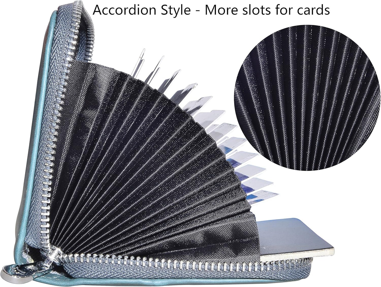 Easyoulife Genuine Leather Credit Card Holder Case RFID Travel Passport Wallet