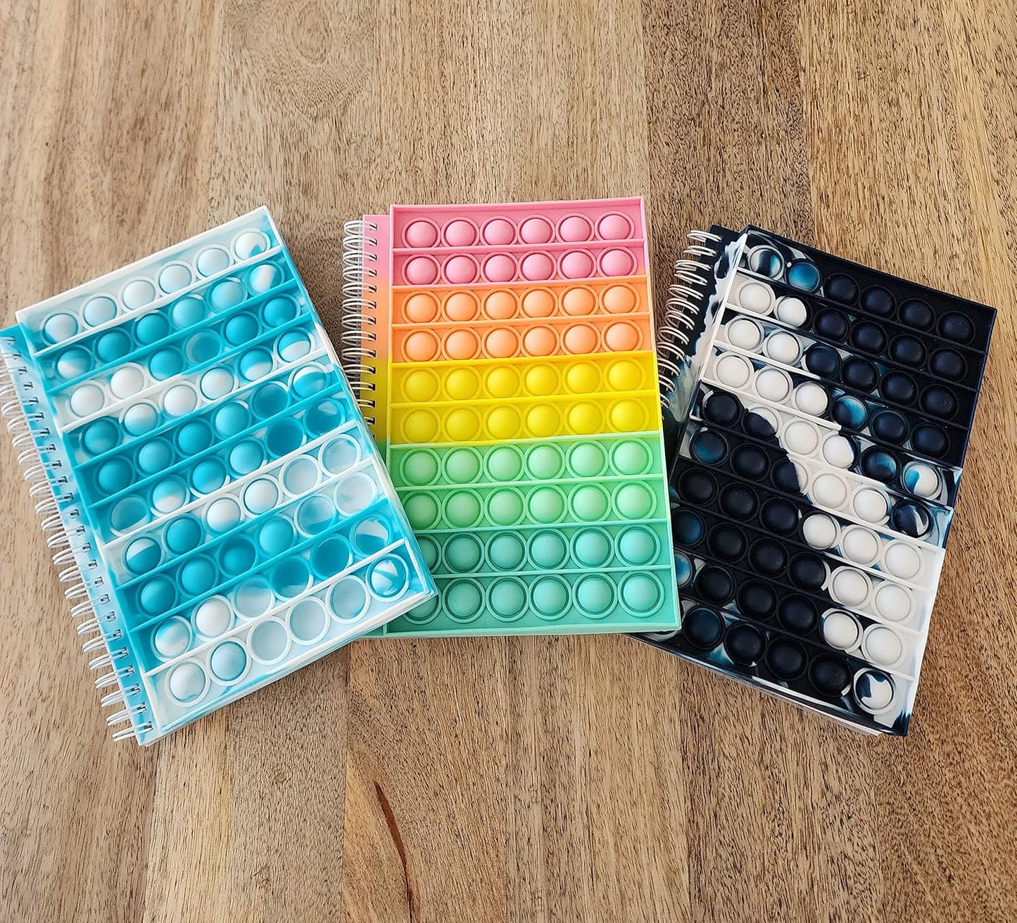 Fidget Notebook, Pop It Fidget Toy, Push Pop Spiral Notebook, Silicone Bubbles Sensory Toy Stress Reliever, Anxiety Relief Pop Journal, School/ Office Notebook, Chanukah Gift