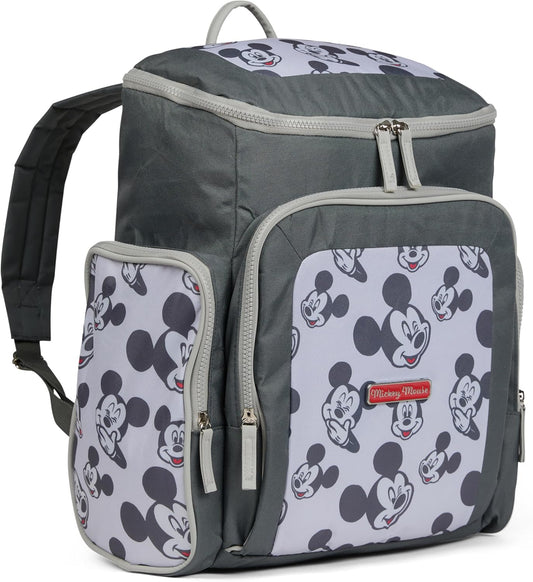 Disney Cudlie Baby Boys Double Handle Backpack Diaper Bag in Mickey Mouse Print, 16 Inch, Includes Changing Pad